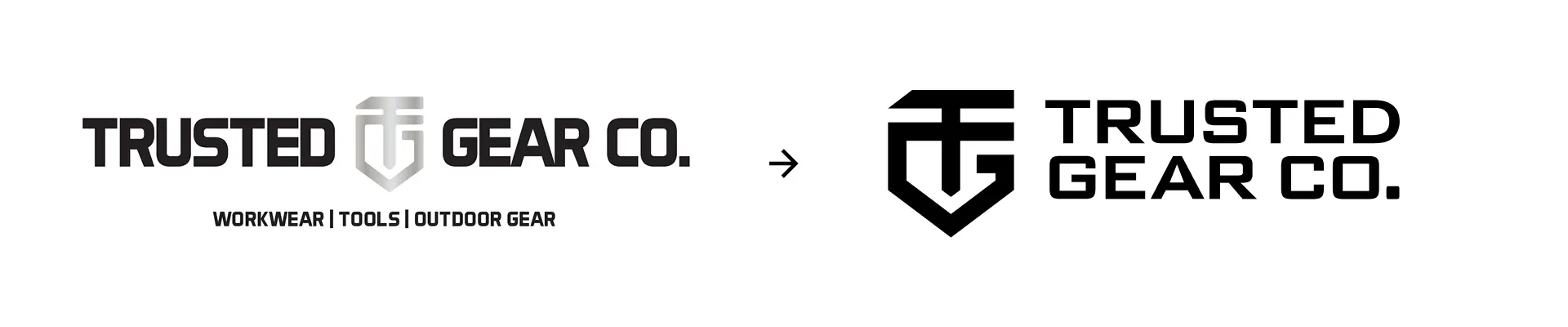 Trusted Gear Co old vs new logo comparison